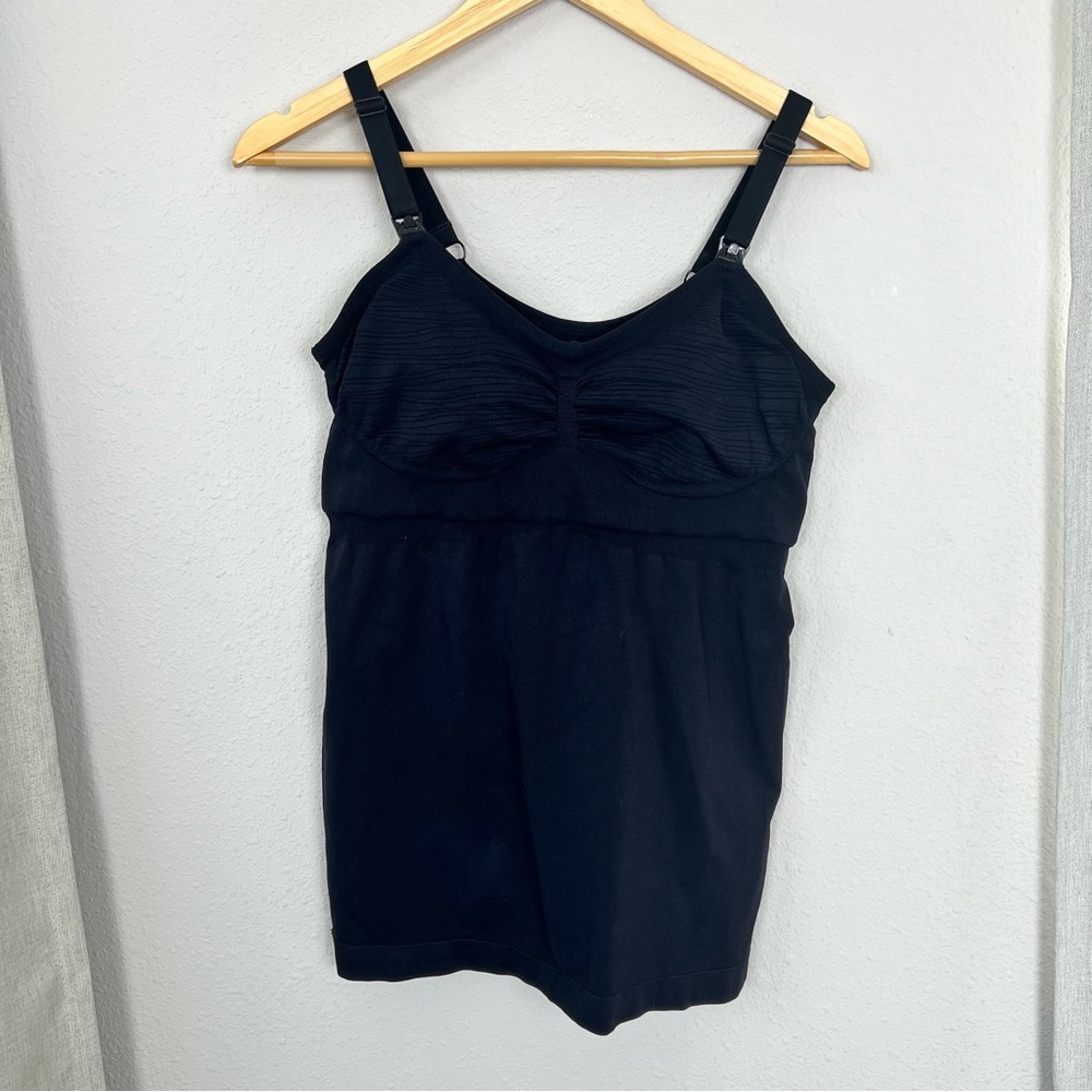 Kindred Bravely Sublime-Large Busty-Hands Free Pumping & Nursing Tank Black cami